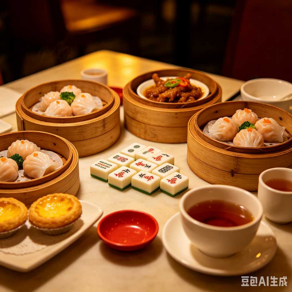mahjong set with dice and chips